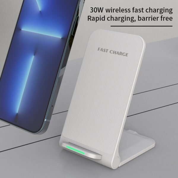 30W Wireless Charger Stand Pad For iPhone 14 13 12 11 Pro X XS Max XR Samsung S21 S20 Qi Fast Charging Dock Station Phone Holder - Image 2