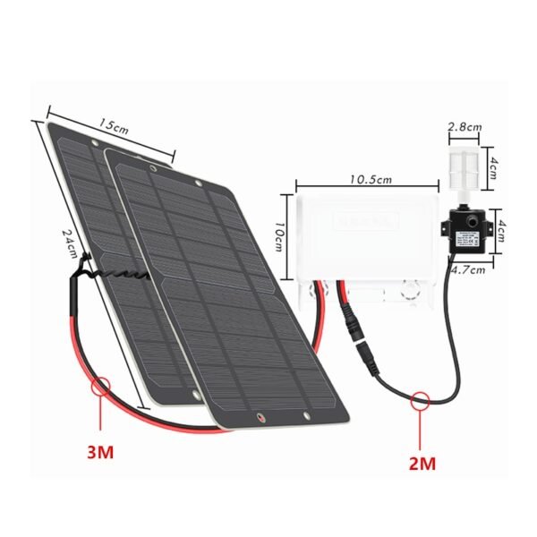 9V Solar Panel /5W 10W Solar Powered Water Pump/solar Pump with battery charge 5200mA 4400mA Fountain pump/fish tan - Image 2