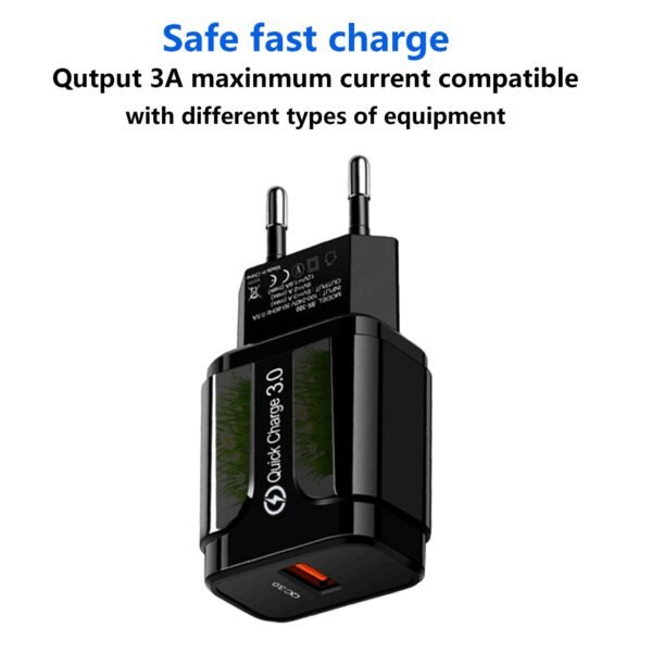 AIXXCO 5V 2A EU Plug LED Light 2 USB Adapter Mobile Phone Wall PD Charger Device Quick Charge QC 3.0 Mobile Charger Fast Charger - Image 4