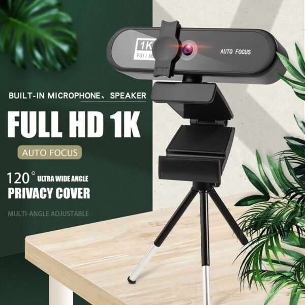 Computer Webcam USB Online Meeting PC Camera Wired Replacement Web Cam Camcorder Office Live Streaming Black 4K - Image 2