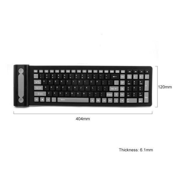 Foldable Silicone Wireless Keyboard 2.4G Usb Flexible Waterproof Slim Keyboard Universal Silent Roll Up Keypad For PC Laptop - Image 3