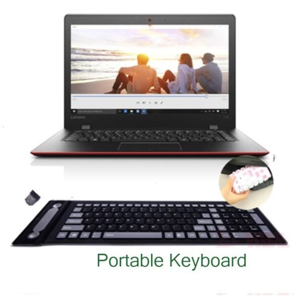 Foldable Silicone Wireless Keyboard 2.4G Usb Flexible Waterproof Slim Keyboard Universal Silent Roll Up Keypad For PC Laptop - Image 5