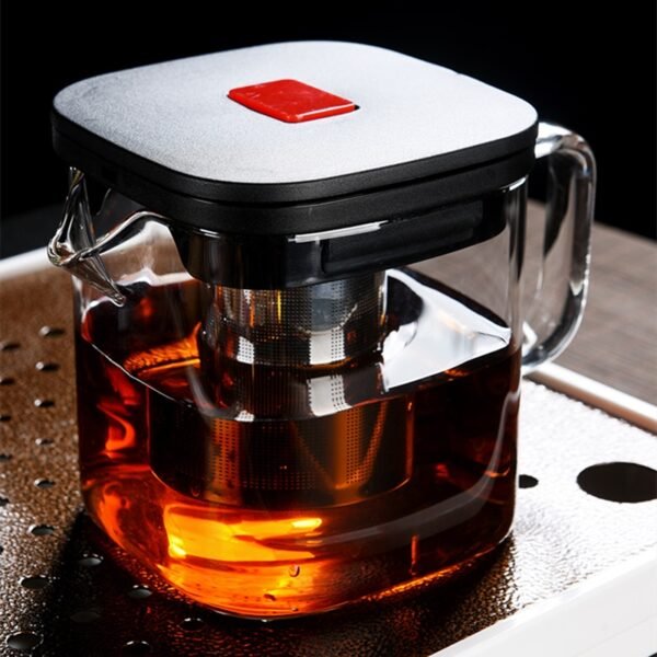 Glass Teapot Teacup Set Heat Resistant Square Glass Teapot With Tea Infuser Puer Oolong Tea Kettle Office Tea Cup Droshipping - Image 6