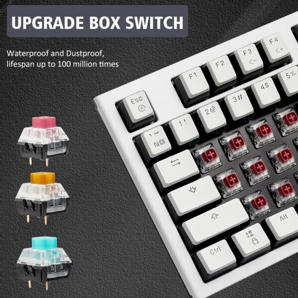 HEXGEARS X3 Mechanical Keyboard 87 Key PBT Keycaps Kailh BOX Switch Gaming Keyboard USB Wired/2.4Ghz teclado Wireless for PC - Image 3