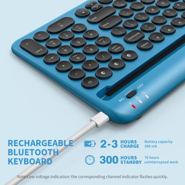 Jelly Comb Rechargeable Bluetooth Wireless Keyboard Multi Device Keyboard for iPad Air Mac OS Phone Tablet PC Smart TV Android - Image 5