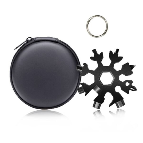 Multifunctional 18 In 1 Snowflake Multi Pocket Tool Keyring Key Ring Spanner Hex Wrench Wrench Tools Hand Tools Portable