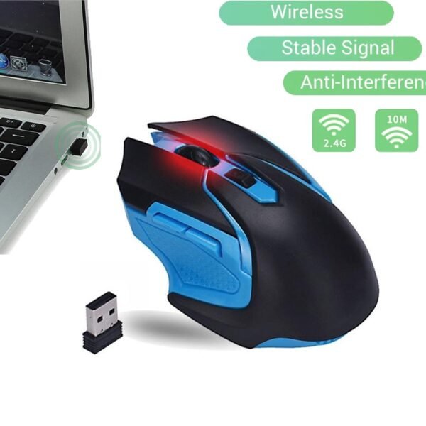 Professional 2.4GHz Wireless Optical Gaming Mouse Wireless Mice for PC Gaming Laptops Computer Mouse Gamer with USB Adapter