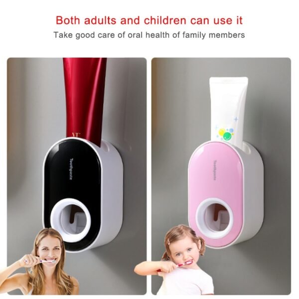 Toothpaste Squeezer Automatic Toothpaste Dispenser Holder Without Punching Dust-proof Wall Mount Stand Bathroom Accessories Set - Image 4