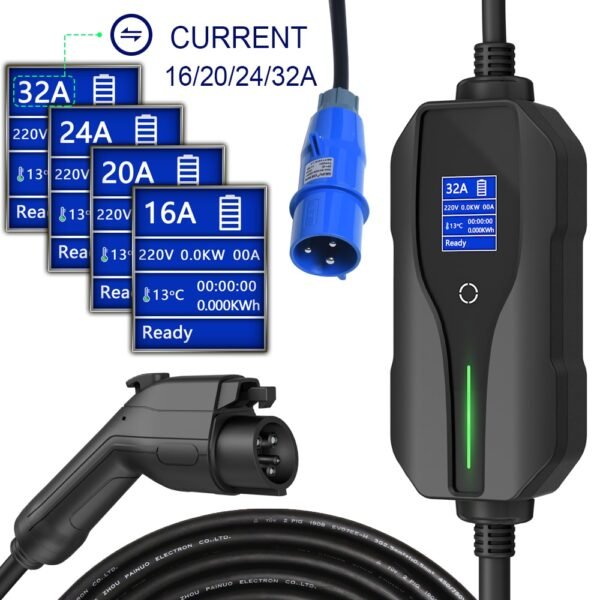 Type1 Plug 32A Type1 Protable EV Charger EU Standard CEE Plug Electric Car Current Adjustable EV Charging Cable 5M - Image 3