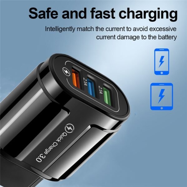 UKGO USB Fast Charger Quick Charge 3.0 4.0 Universal Wall Mobile Phone Tablet Chargers For iphone 12 Samsung Huawei EU/US Plug - Image 3