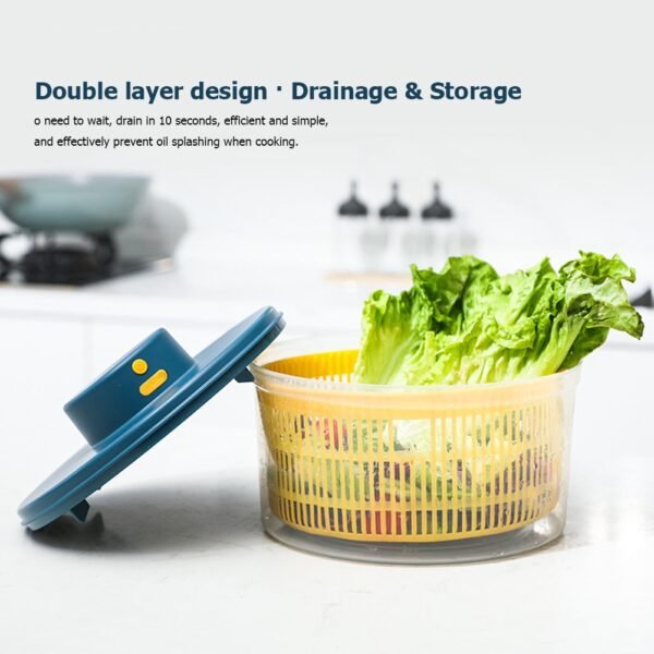 3L 1200mAh USB Charging Electric Drain Basket Electric Vegetable Salad Dehydrator Vegetable Dehydrator Vegetable Salad Spinner - Image 3