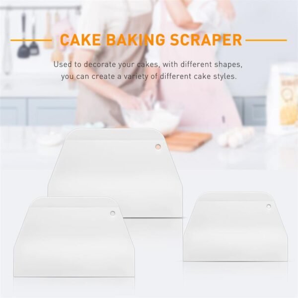 3PCS Pastry Cutter Food Scrapper Multipurpose Food Scrappers Dough Scraper Cake Scraping Tool Bowl Scraper - Image 5