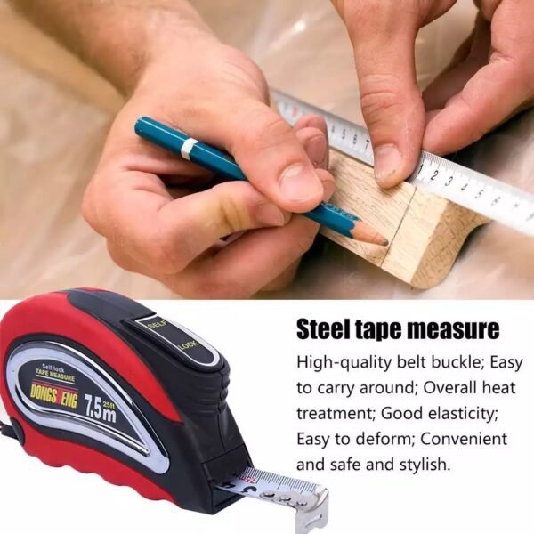 3m 5m 7.5m Tape Measure Retractable Measuring Tape Ruler with Auto-lock System for Construction Craft Contractor Carpenter - Image 4