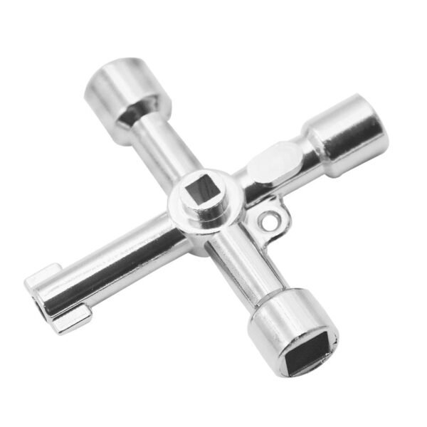 4 Way Universal Cross Triangle Wrench KEY for Train Electrical Elevator Cabinet Valve Alloy Triangle - Image 5