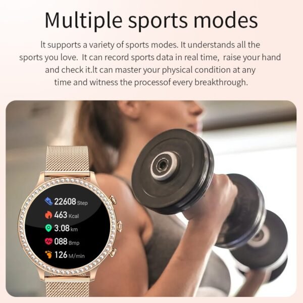 AMOLED Smartwatch Bluetooth Call Smart Watch Women Blood Pressure Oxygen Monitor Relojes Inteligentes Waterproof Smartwatch Gift - Image 5