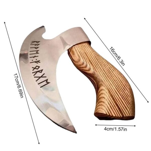 Axe Pizza Cutter |With Sharp Blades | Viking Steel With Wooden Handle Multi-functional Pizza Cutter High-strength Rust Proof - Image 6