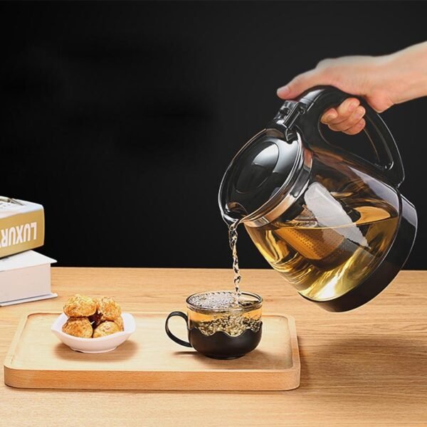 BORREY 2L Large Capacity Flower Tea pot Set Glass Transparent Cold kettle Cup Puer Teapot Office Home Tool With Filter Handle - Image 3