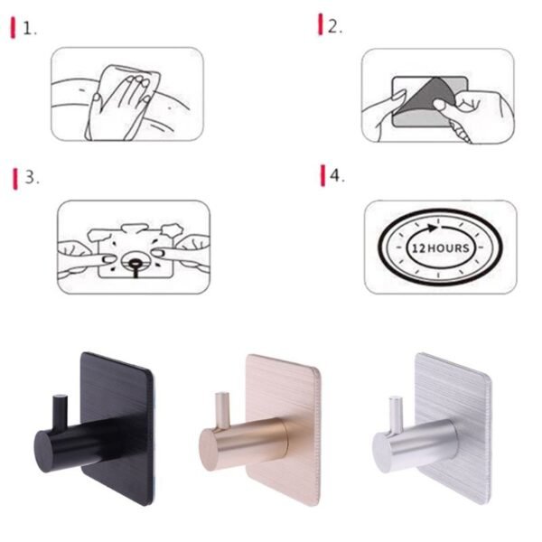 Black Robe Hook Wall Hook Towel Hook For Bathroom Stainless Steel Coat Hook Rustproof Hook Hanger For Kitchen Hardware - Image 6