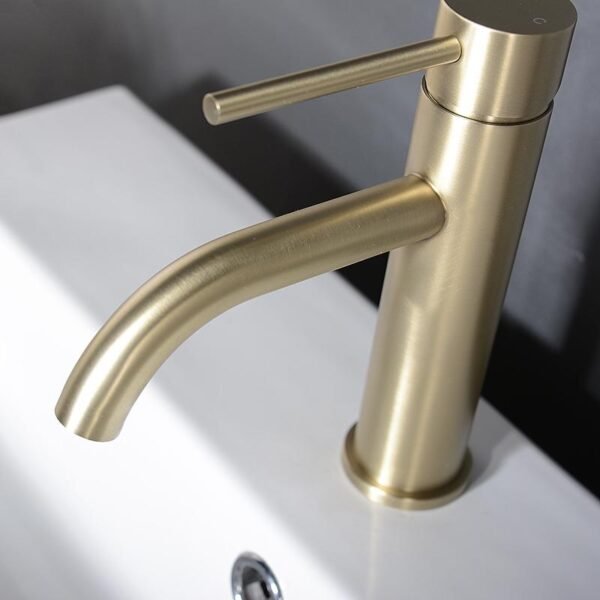 Brushed Rose Gold Bathroom Washbasin Faucet Deck Mounted Single Hole & Handle Cold And Hot Mixer Water Tap - Image 5