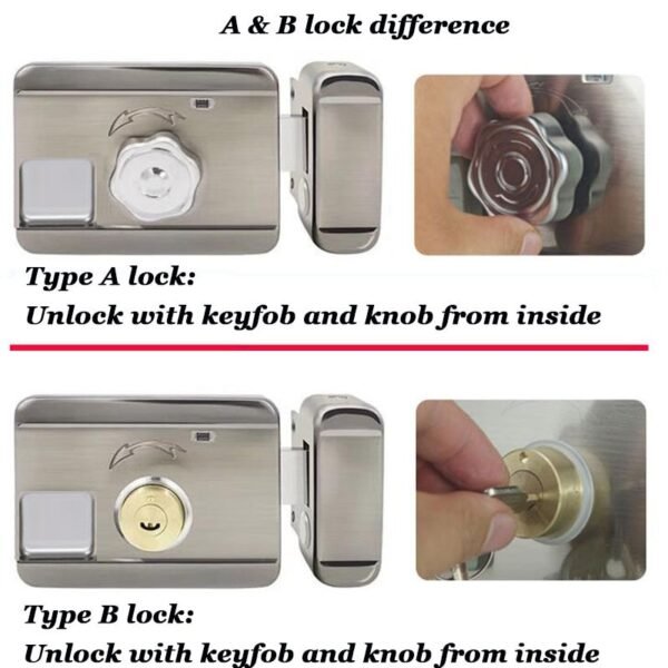 Intelligent Door Lock Video Intercom compatible Electric Lock OR Wireless Remote Control ID Lock 125khz Wifi Access Control Lock - Image 3
