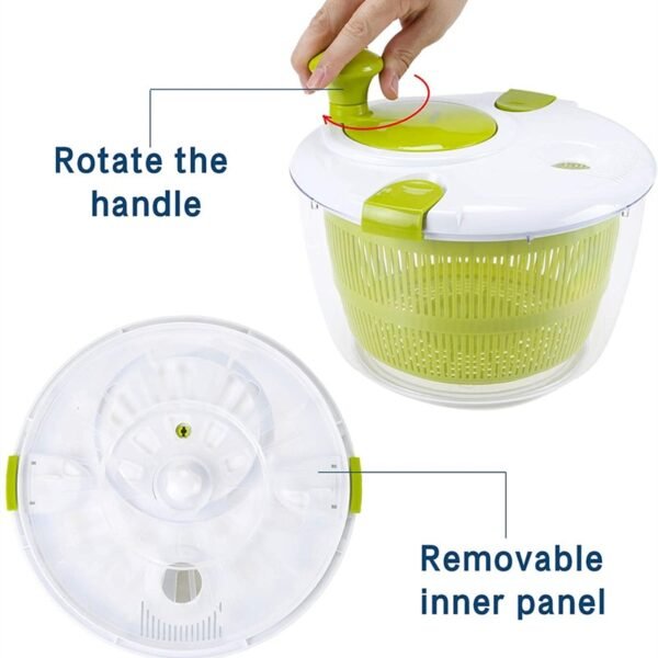 MOM'S HAND Salad Spinner Lettuce Greens Washer Dryer Drainer Crisper Strainer For Washing Drying Leafy Vegetables Kitchen Tools - Image 4