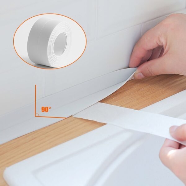 PVC Waterproof Wall Sticker Self Adhesive Sink Stove Crack Strip Kitchen Bathroom Bathtub Corner Sealant Tape Waterproof - Image 2