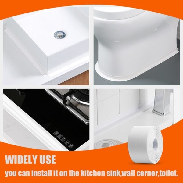 PVC Waterproof Wall Sticker Self Adhesive Sink Stove Crack Strip Kitchen Bathroom Bathtub Corner Sealant Tape Waterproof - Image 4