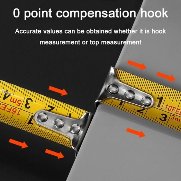 Precise Clear Steel Tape Measure Retractable 3M 5 Meters Thickened Self-locking Rubberized Woodworking Tool Metric Tape Ruler - Image 3