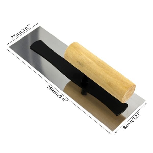 Stainless Steel Notch Tile Trowel Lightweight Hand Trowel Plastering Scrap Tools with Wooden Handle Construction - Image 4