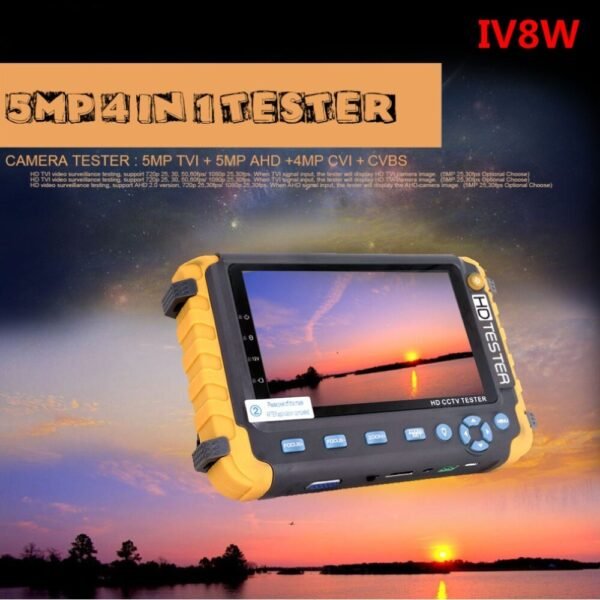 Upgraded IV8S IV8W 5 inch CCTV Tester Monitor 8MP TVI AHD CVI CVBS Security Camera tester support PTZ Audio VGA HDMI input - Image 2