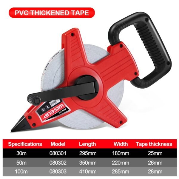 WISEUP Open Reel Fiberglass Tape Measure with Double Nylon Coated Fiberglass Blade for Carpenter, Construction hand tools - Image 4