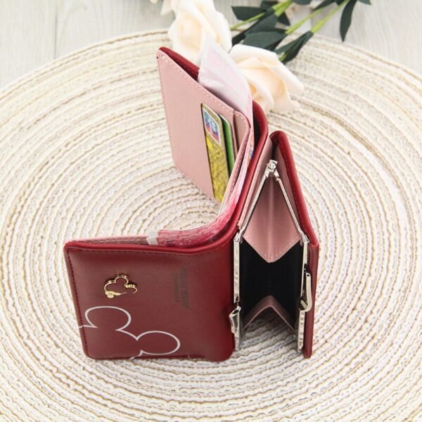 2022 Cartoon Leather Women Purse Pocket Ladies Clutch Wallet Women Short Card Holder Cute Girls Wallet Coin Bag - Image 3
