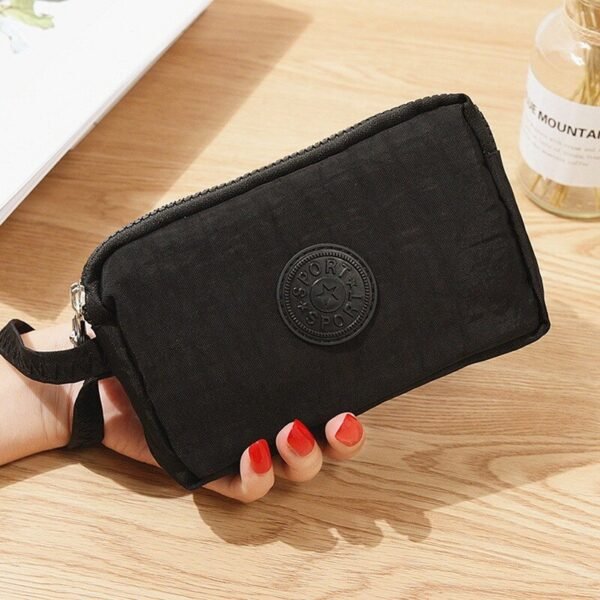 2022 Fashion Women'S Walllet Solid 3 Layer Canvas Phone Bag Long Wallet Three-Layer Zipper Coin Card Key Purse Makeup Bag - Image 3