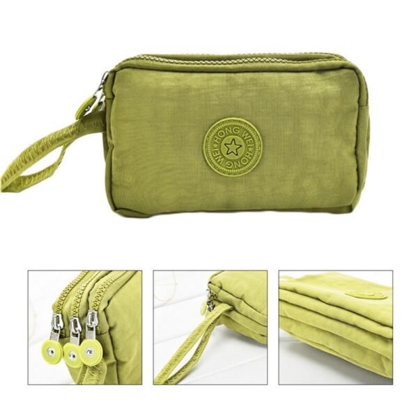 2022 Fashion Women'S Walllet Solid 3 Layer Canvas Phone Bag Long Wallet Three-Layer Zipper Coin Card Key Purse Makeup Bag - Image 5
