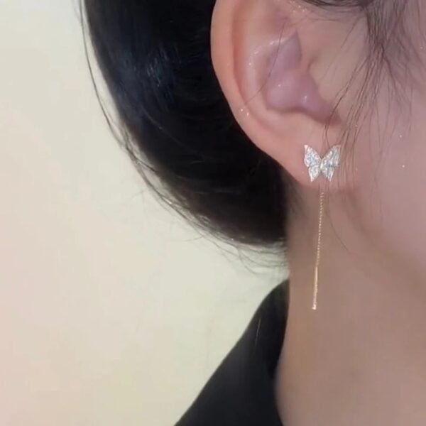 2022 Inlaid Zircon Butterfly Earrings Delicate Simple Golden Butterfly Earrings Personalized Jewelry Earrings Anniversary Gift - Image 2