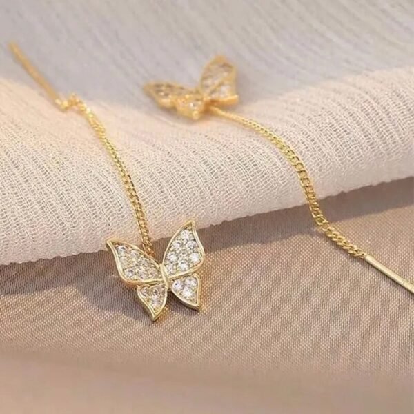 2022 Inlaid Zircon Butterfly Earrings Delicate Simple Golden Butterfly Earrings Personalized Jewelry Earrings Anniversary Gift - Image 4