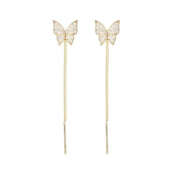 2022 Inlaid Zircon Butterfly Earrings Delicate Simple Golden Butterfly Earrings Personalized Jewelry Earrings Anniversary Gift - Image 6