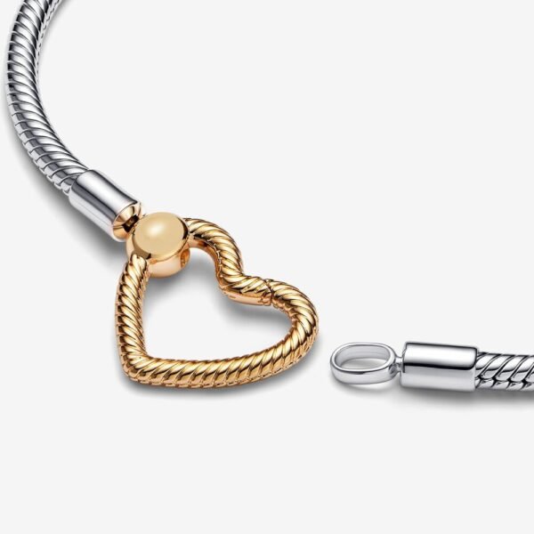 2022 New 925 Sterling Silver Charm Heart Closure Bracelets Original Moments O Closure Snake Chain Bracelet Women Jewelry Gift - Image 2