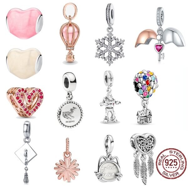 2022 New 925 Sterling Silver Romantic Balloon Charms Fit Original Pandora Bracelet Bead Charm Necklace Trinket Diy Women Jewelry