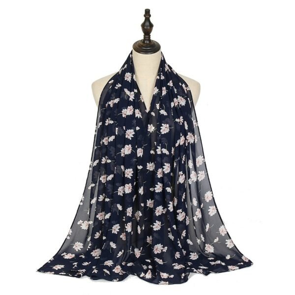 22 Colors Fashion Bubble Chiffon Instant Hijab Women Autumn Small Polka Floral Shawl Wrap Pashmina Stole Muslim Snood 180*70cm - Image 2