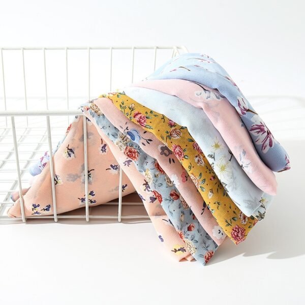 22 Colors Fashion Bubble Chiffon Instant Hijab Women Autumn Small Polka Floral Shawl Wrap Pashmina Stole Muslim Snood 180*70cm - Image 4
