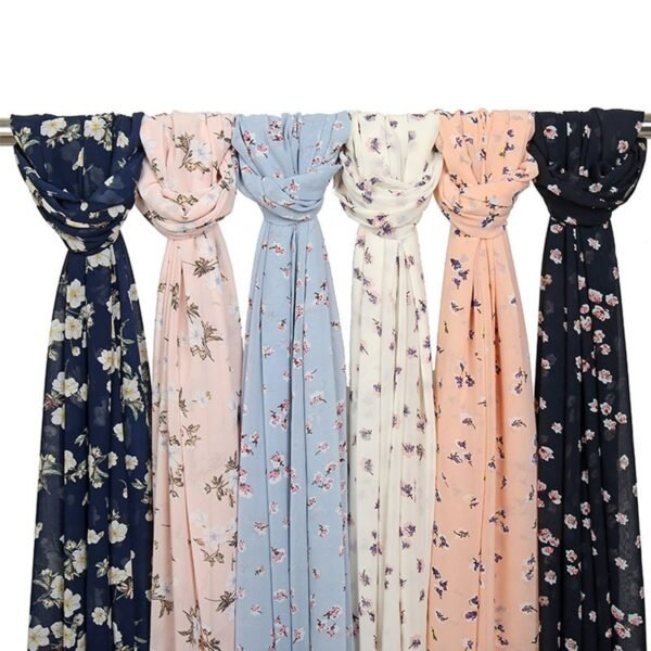 22 Colors Fashion Bubble Chiffon Instant Hijab Women Autumn Small Polka Floral Shawl Wrap Pashmina Stole Muslim Snood 180*70cm