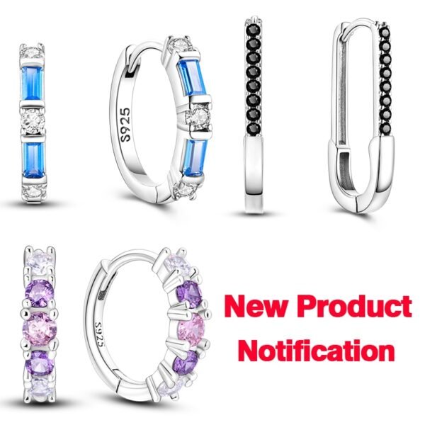 Classic 2022 Earrings 925 Sterling Silver Colorful CZ Hoop Earrings for Women Birthday Party Wedding Engagemen Gift Jewelry - Image 2