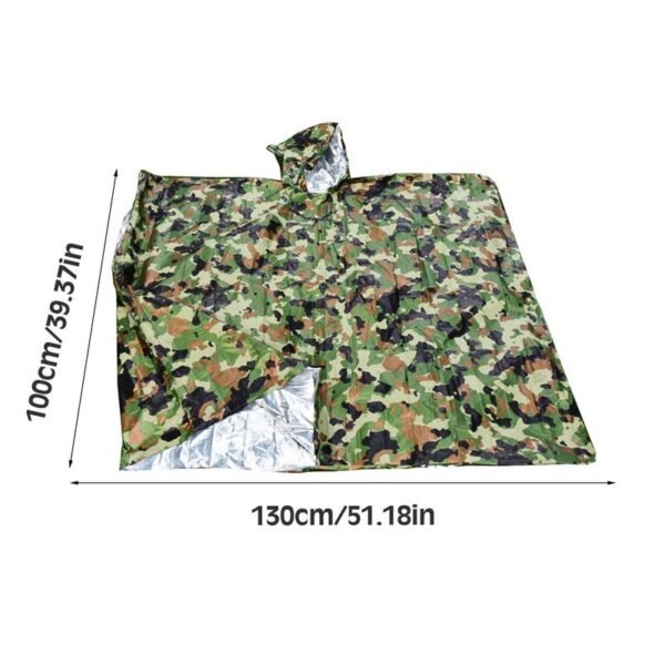 Emergency Water Proof Raincoat Aluminum Film Disposable Poncho Cold Insulation Rainwear Blankets Survival Tool Camping Equipment - Image 6