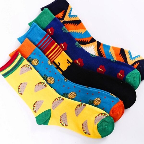 Funny Men Women Fashion Harajuku Fruit Socks Lovely Art With Avocado Sushi Food Animal Dog Happy Socks - Image 4