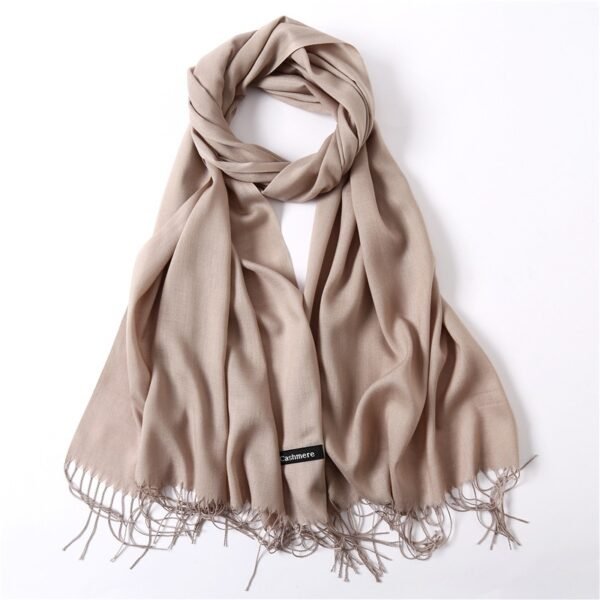 Luxury Brand Women Scarf Lady Hijabs Wraps Pashmina Shawls Fashion Solid Color Black Scarfs Spring Winter Men Scarves 195*65 - Image 2