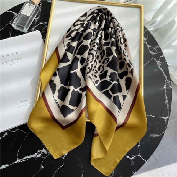 Luxury Print Silk Square Scarf Women Spring Neck Tie Shawl Wraps Female 70cm Hair Hand Wrist Headkercheif Hijab Bandana 2022 - Image 2