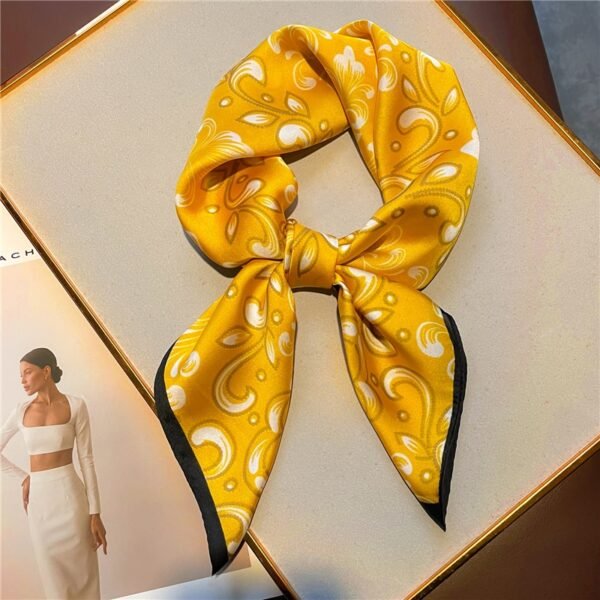 Luxury Print Silk Square Scarf Women Spring Neck Tie Shawl Wraps Female 70cm Hair Hand Wrist Headkercheif Hijab Bandana 2022 - Image 4
