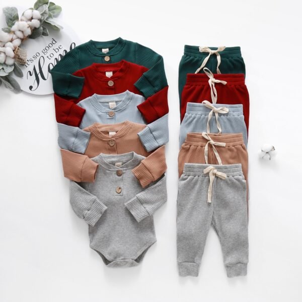 Ma&Baby 0-24M Newborn Infant Knit Baby Boy Girl Clothes Set Long Sleeve Button Romper Pants Outfits Autumn Spring Baby Clothing - Image 6