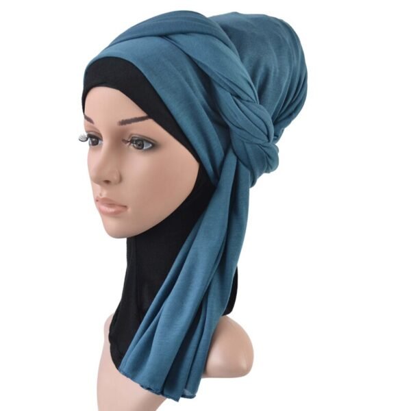 One Piece Muslim Jersey Hijab For Women Breathable Plain Islamic Shawls Soild Color Head Scarf 70x160 CM - Image 6